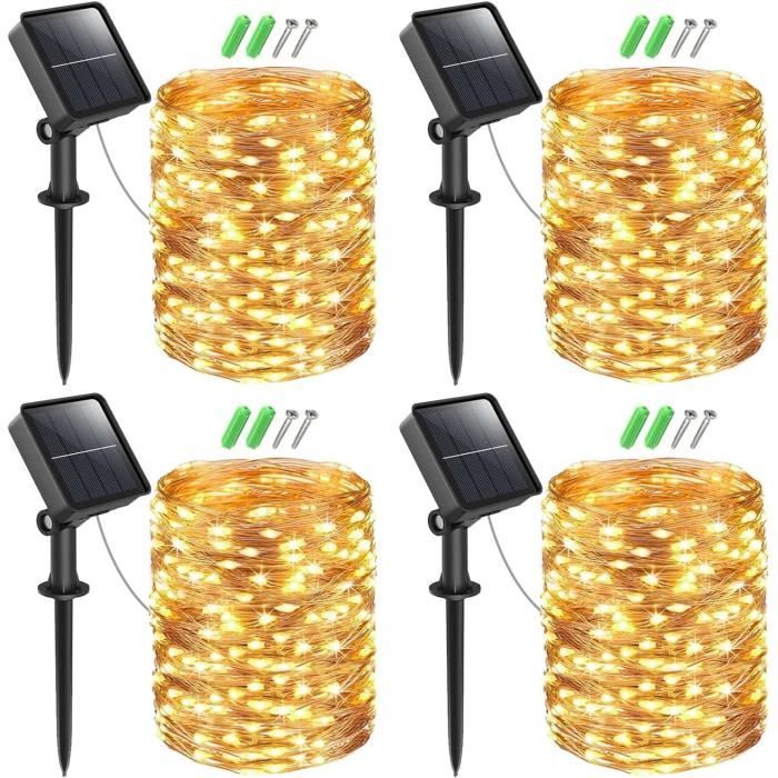 Guirlande Lumineuse Solaire Fée Extérieure, 104Ft 300Led 8Mode Étanche