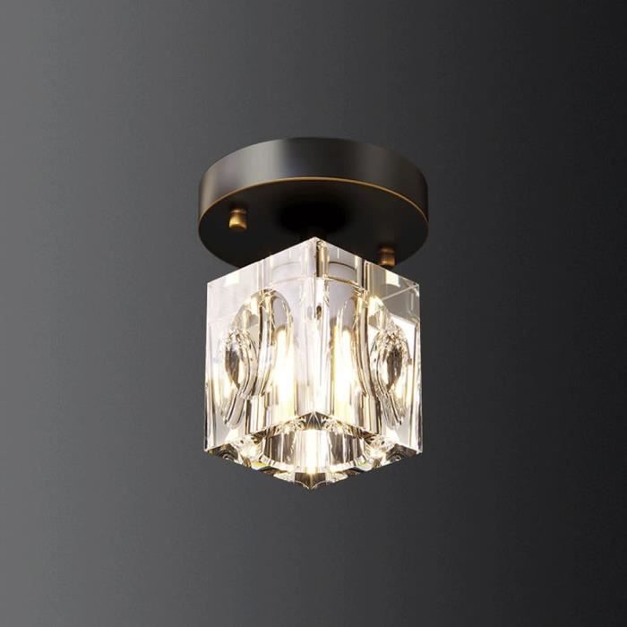 Lustre En Cristal K9 Avec Télécommande - Plafonnier Encastré Carré, 3 Températures De Couleur, Intensité Variable, 36W