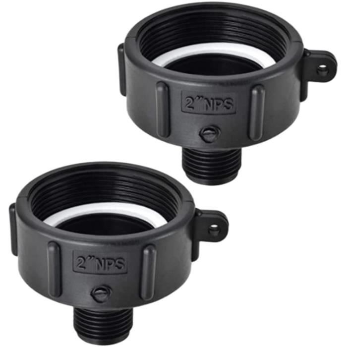 Adaptateur IBC 2" NPS 60 Mm Vers 3/4" BSP | Connecteur Pour Réservoir D'eau D'irrigation Jardin | Inclus Adaptateur Laiton GHT