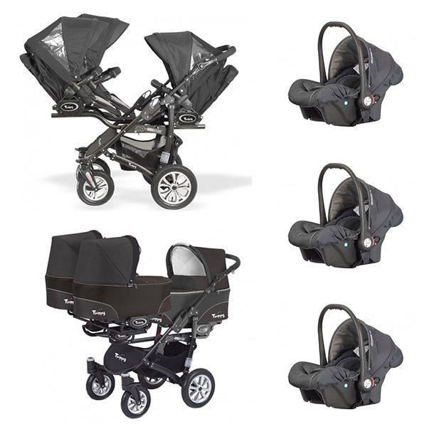 Poussette Triple Trippy Noir 3 Hamacs 3 Sieges Auto 3 Couffins Cdiscount Puericulture Eveil Bebe