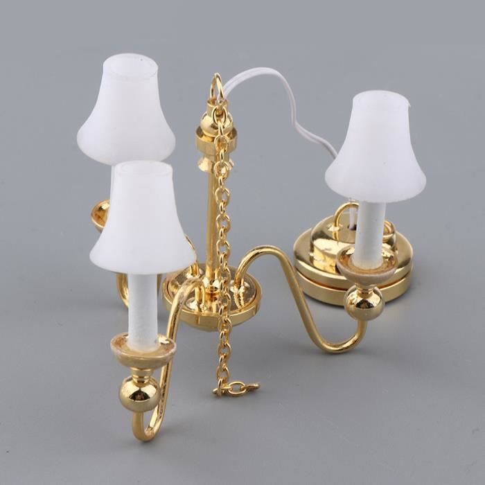 Lampes lumineuses miniatures européennes de maison de poupée 1/12 meubles 