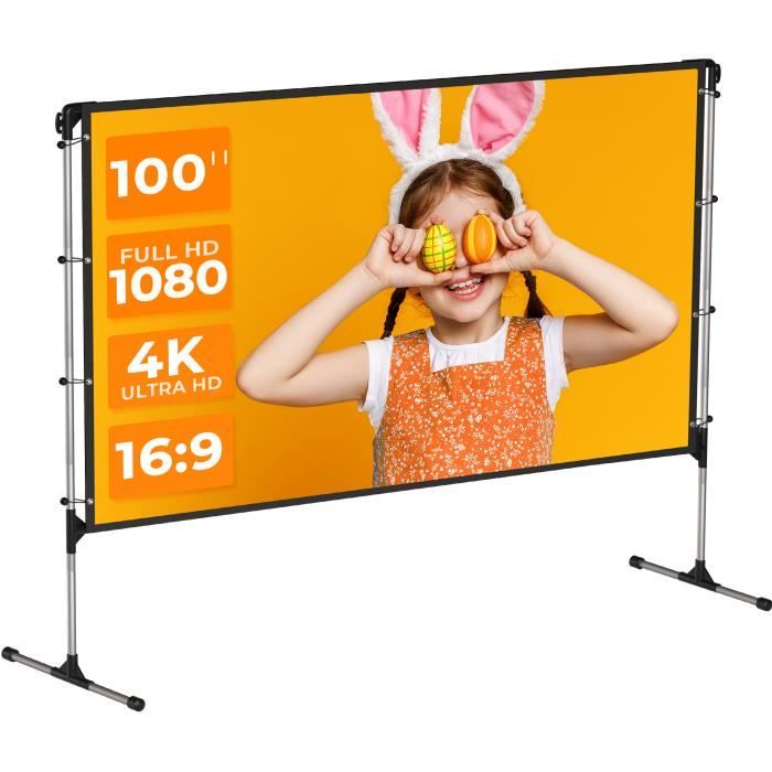 /Écran de Projection 100 Pouces 16 /écran ext/érieur de projecteur Home cin/éma 9 Portable Projecteur de Surface de Projection d/écran de Projection avec des Cordes