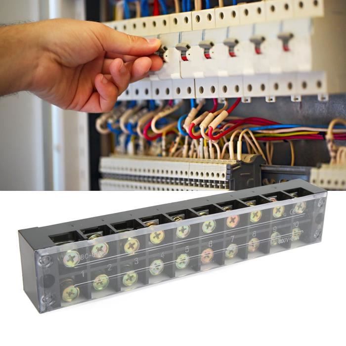 Barre De Mise à La Terre Laiton 8 Positions | Pour Boîte électrique, Armoire | 2 Pièces Incluses