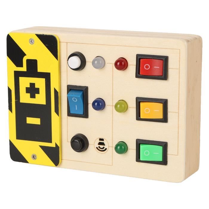Generic Tableau Sensoriel en Bois avec Interrupteur Lumineux LED, Jouet Interactif de Coordination œil-Main, Tableau D'activités d'apprentissage