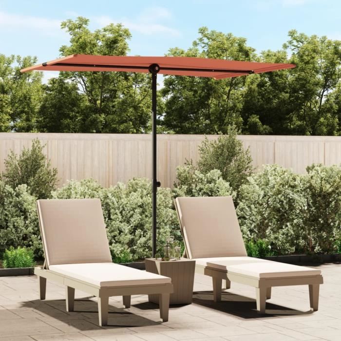 vidaXL Parasol de Jardin avec Mât en Aluminium Pare soleil de Patio Abri de Soleil Parasol de Terrasse Extérieur 2x1 5 47341
