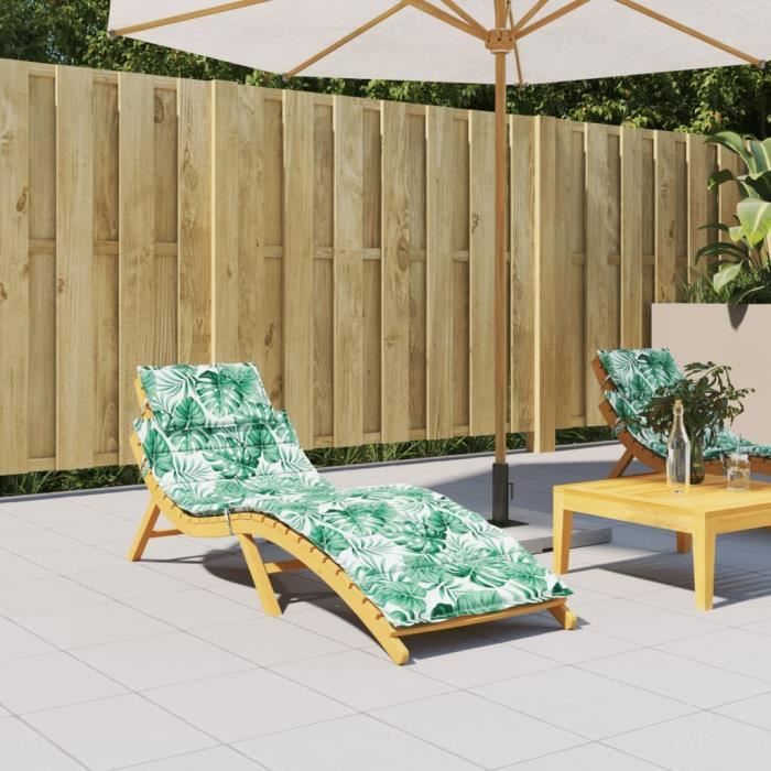 vidaXL Coussin de chaise longue motif de feuilles - vue 5