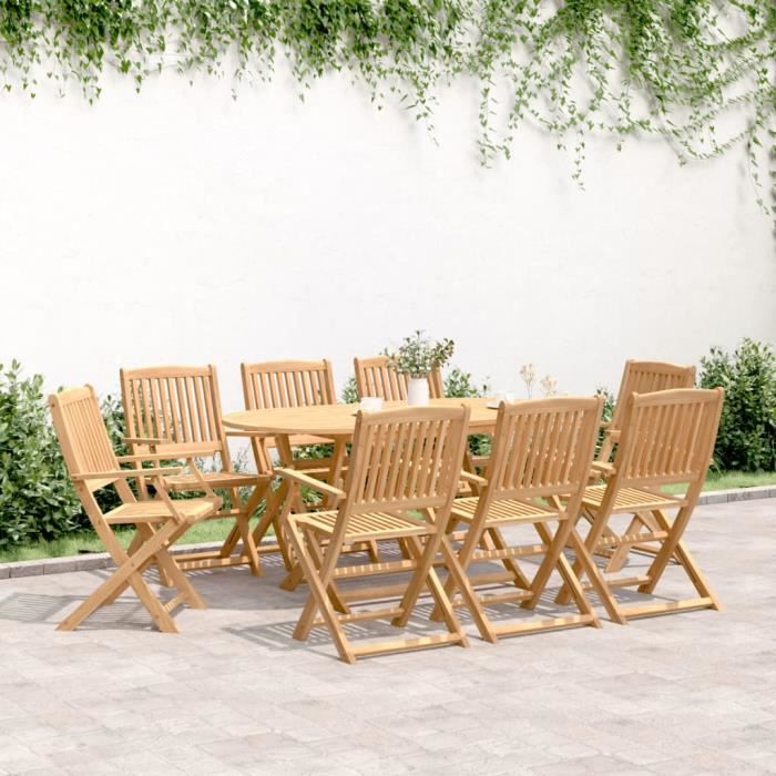vidaXL Ensemble à manger jardin acacia - vue 3