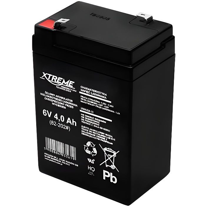 Batterie au gel 6V 4Ah Xtreme - Noir - ALIMENTATION D'ALARME