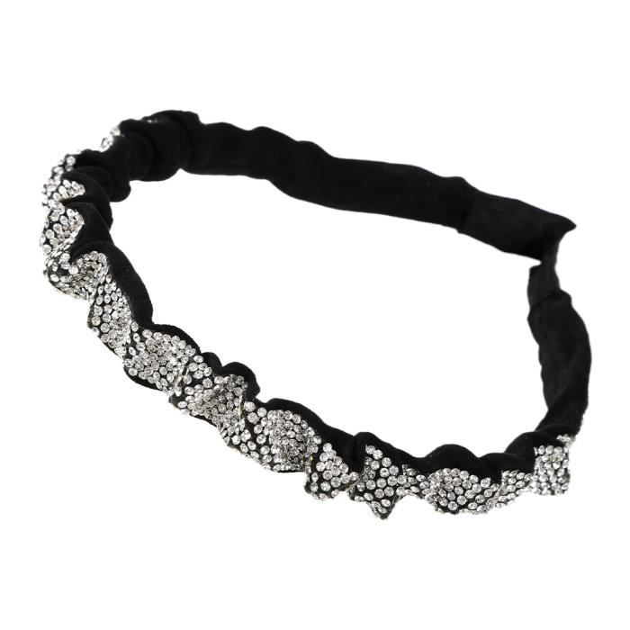 Bandeau Pour Cheveux Avec Cristaux Et Dents En Satin - Noir, Fait Main - Pour Fille Ou Femme - Neuf Sans étiquette