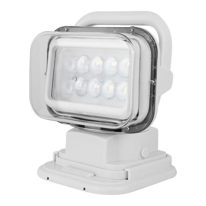 Projecteur Marin Télécommandé 12V 100W - Ampoule Halogène, Portée 800m - Rotation 355° Horizontal/72° Vertical - IP66 - Pour Bateau, Yacht - 11