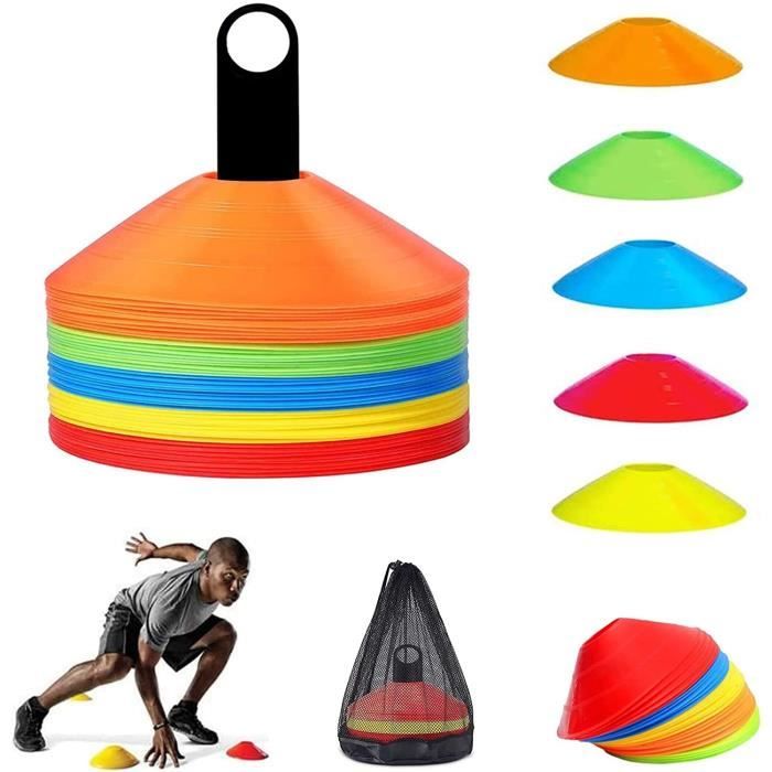 Plots De Marquage Football Cônes - Set Coloré Avec Poignée Et Sac Filet