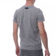 Tee Shirt Homme - Hungaria - Legend V Neck - Gris - Manches courtes - Logo Écritures Surpiquées Bleu marine-1