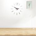 1 pc horloge murale sans cadre chiffres arabes silencieux Simple moderne adhésive collante bricolage pour la  HORLOGE - PENDULE-1
