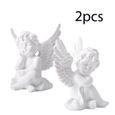 2pcs Cherub Statue Statue Sculpture Décoratif Baby Ange Figure Jardin Miniature Blanc-1