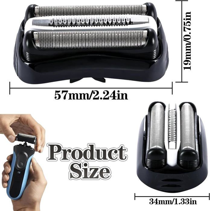 Tête De Rechange Pour Rasoir Braun Series 3 - Grilles Et Lames Neuves (modèle 32B)