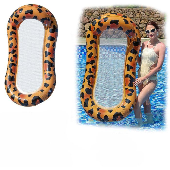 Heucadup Matelas Gonflable Piscine, Matelas Piscine Gonflable avec Pochette étanche pour téléphone bouée avec Appui-tête, Idéal pour Bronzer et se détendre au Bord de la Piscine (Rose étoilé