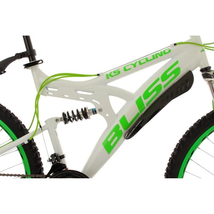 VTT tout suspendu 26 Bliss blanc vert KS Cycling Semi rigide