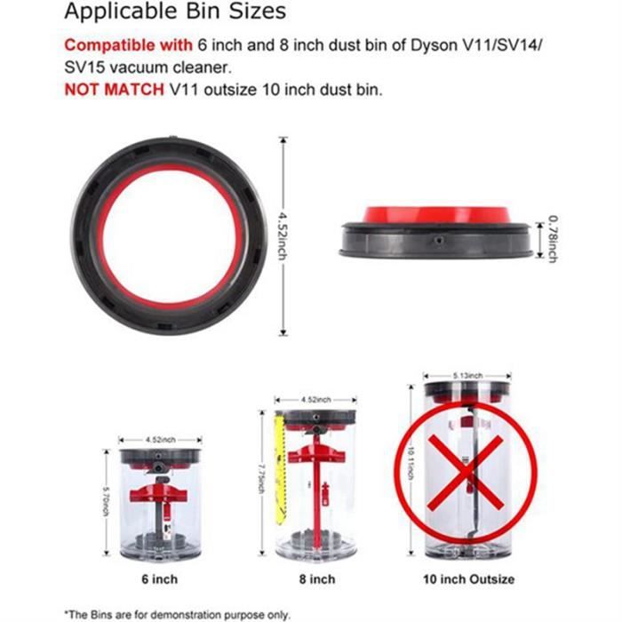 Accessoires de remplacement pour aspirateur Dyson V10, V11, V12, V15,  filtre à poussière, couvercle d'anneau, pièces de rechange