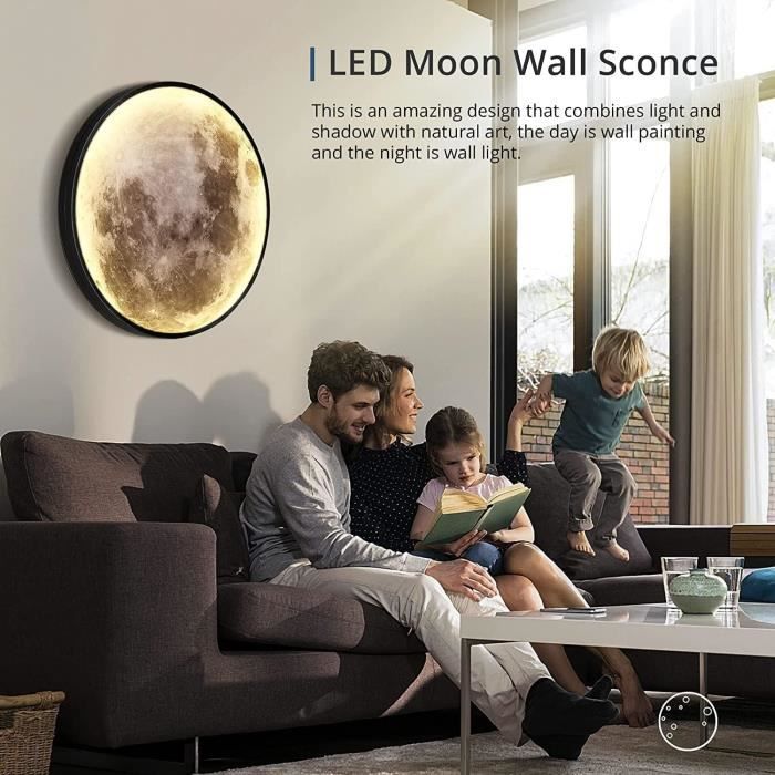 Plafonnier LED Dimmable Cartoon Stars And Moon Lampe Plafond Abat-Jour Rond Acrylique Chambre D'enfants Avec Télécommande Lampe Protection Des Yeux