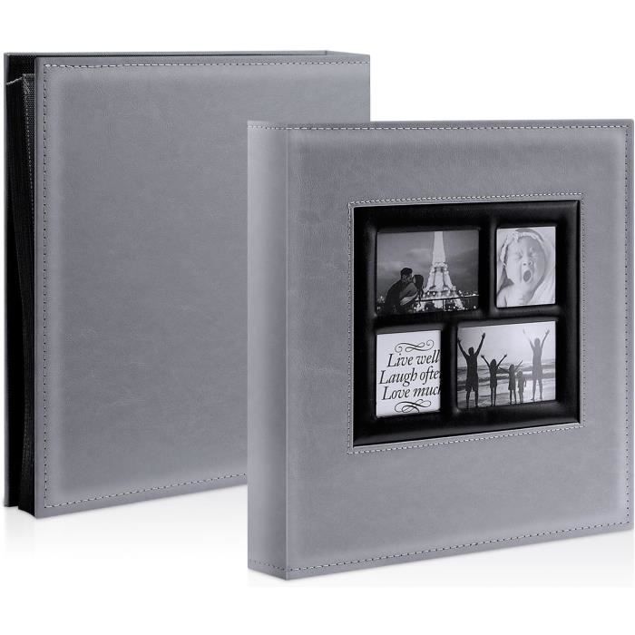 Lanpn Album Photo 10x15 1000 Pochette, Grand Geant Format Lin Tissu Album pour Horizontal Vertical Photos Violette