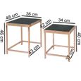 FineBuy Table gigogne lot de 2 Verre / Métal Table basse Table d'appoint Design-2