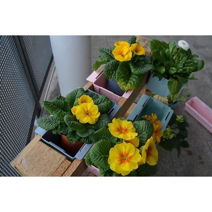 ARTECSIS Jardinière Plastique Rectangulaire 37cm - Lot De 4 Anthracite - Pour Palettes Europe