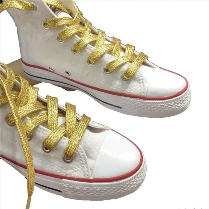 Lot de 3 paires de lacets plats dores a paillettes 120 cm Pour chaussures de sport de randonnee de martin de rechange 1687 Cdiscount Chaussures