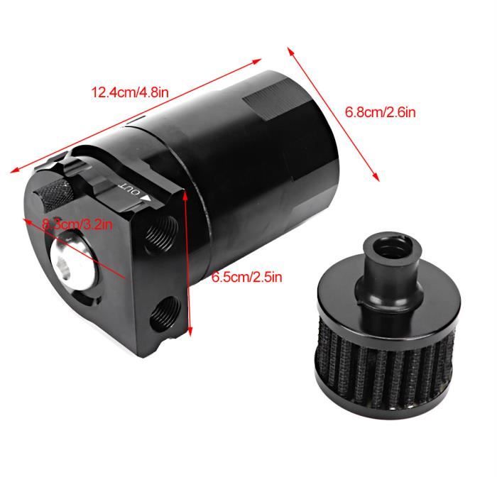 Récupérateur Huile Moteur HISports 350ml - Réservoir Aluminium Avec Filtre | Pour Voiture, Moto
