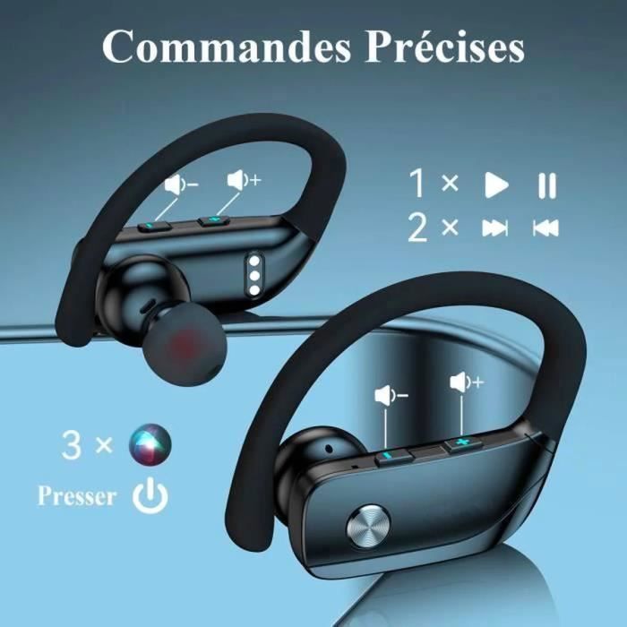 Casque Bluetooth 5.0 Étanche IPX8 Pour Natation - Écouteurs Conduction Osseuse Avec 16Go MP3, 8-12H Autonomie, Sport Course Gym Yoga - Gris Foncé