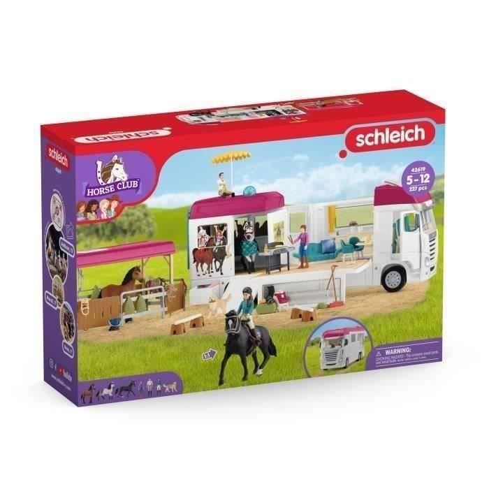 schleich HORSE CLUB | Vétérinaire mobile avec van 42704 | Coffret Pick-up & Van, 1 cheval, figurine articulée & accessoires | Idéal pour filles et garçons | Dès 5 ans | 90 pièces