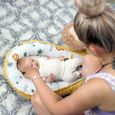Réducteur Lit Bébé 90x50 cm - Matelas Cocoon Cale Bebe pour Lit Baby Nest Coton avec Minky Safari avec Minky Moutarde-3