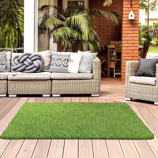 Tapis D'Herbe Artificielle Haute Densité Faux Tapis D'Herbe 1cm Hauteur Gazon Naturel De R Aliste Jardin Synth Tique Pour Ext Rieur Pelouse