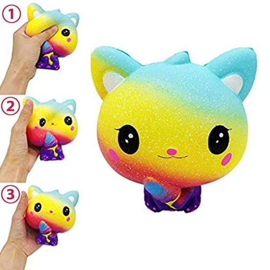 Homme Femme Squeeze Toy Garcon Bebe Anti Stress Jouet Cœur Kawaii Squishy Pas Cher Mignon Enorme Slow Rising Toy D Animal Arc En Ciel Cadeau D Anniversaire Pour Enfant Fille Blanc Squishy Chat Jeux
