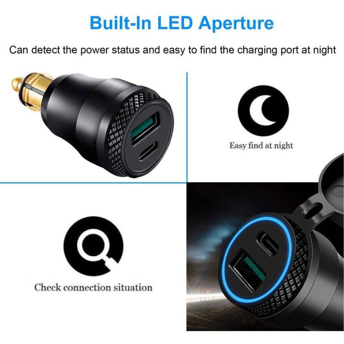 Mini Adaptateur Allume-cigare Vers USB Bleu Clair - Pour Recharger Téléphone, MP3, IPhone En Voiture - Neuf