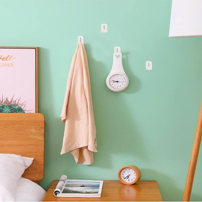 10 Supports De Tringle à Rideau Autocollants - Sans Perçage - Pour Salle De Bain, Cuisine, Chambre - Support 1-2cm