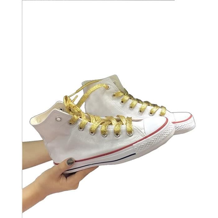 Lot de 3 paires de lacets plats dores a paillettes 120 cm Pour chaussures de sport de randonnee de martin de rechange 1687 Cdiscount Chaussures