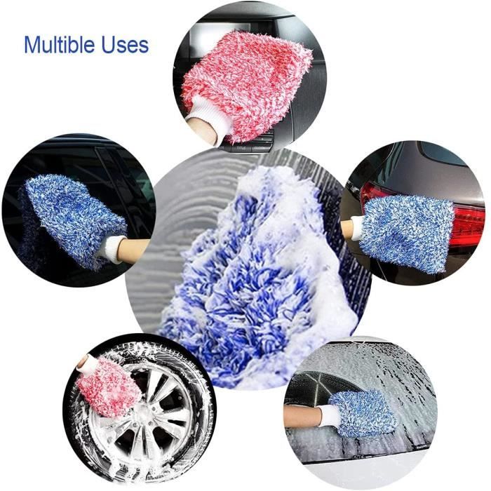 Voarge 2 paires de gants de poussière en microfibre pour voiture  dépoussiérage gant microfibre pour nettoyage de la maison voiture lavage  miroir lampes stores : : Auto et Moto