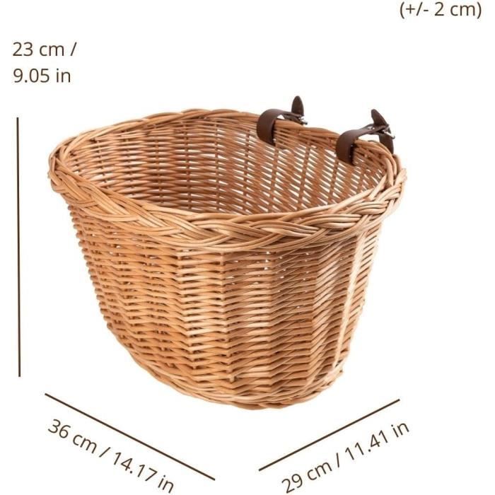 Panier en osier vintage pour vélo