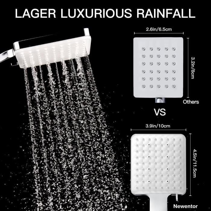 Pommeau Douche 5 Modes Haute Pression - Économie D'Eau Avec Tuyau 1.5m