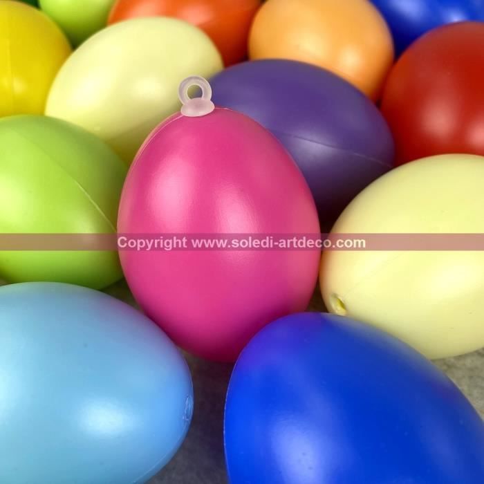 Gros lot 25 Oeufs plastique cristal transparent séparable 10 cm, Contenants alimentaire sécable