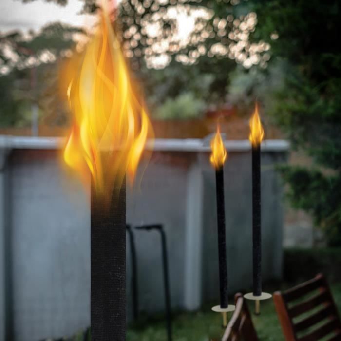 Torches 10 pièces cire naturelle, durée de combustion 100 minutes avec