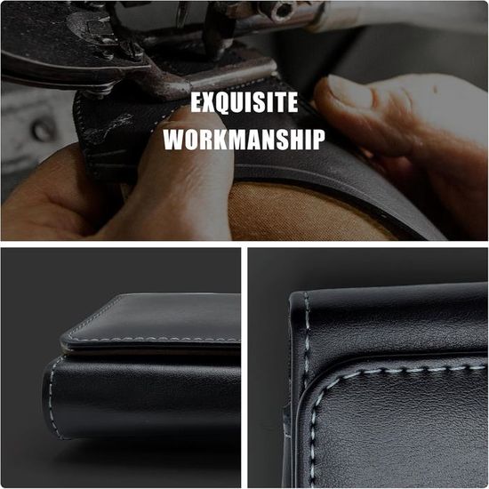 Étui Ceinture Holster Pour Oppo A16 - Cuir Synthétique Et Feutre - Noir - Neuf