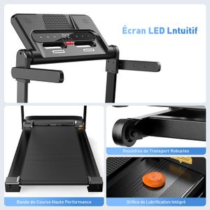 MERACH Tapis De Course Inclinable à 5% – 3.0 HP, Silencieux, Surface 40 Cm, Charge 136 Kg, Pour Maison Et Bureau