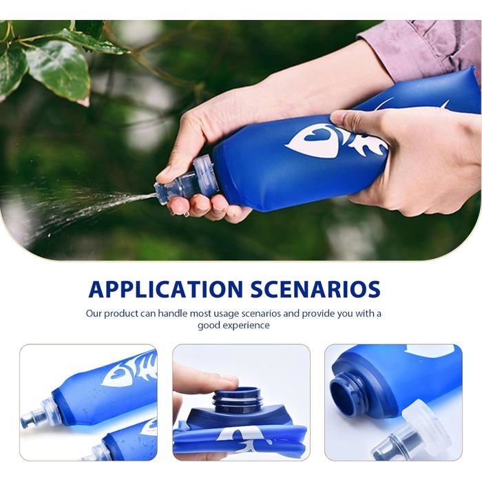 2 Gourde Souple Flasque Running, Soft Flask 500ml, Bouteille D'eau Gourde Sport Pliable Poche Hydratation, Réservoir D'eau Flacon Pour Sports De Plein Air, Randonnée, Cyclisme, Camping, Jogging