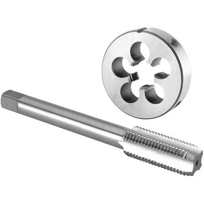 CoCud Lot de 2 tarauds de fraisage métriques M8 x 1 filetage H2, machine en acier rapide 3 cannelures droites Outil de filetage - (Applications : pour perceuse taraudeuse