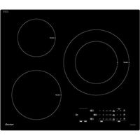 Table de cuisson induction SAUTER - 3 zones - 7200W - L60 x P52 cm - SPI5361B - Revêtement verre - Noir