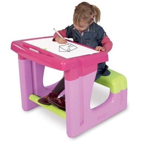 Smoby Bureau Enfant Petit Ecolier Rose Cdiscount Jeux Jouets