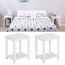 WOLTU TS119ws Table de Chevet en Design R/étro et Classique Table dappoint pour Salon Table Basse avec 2 Tiroirs Table de Nuit en MDF Blanc