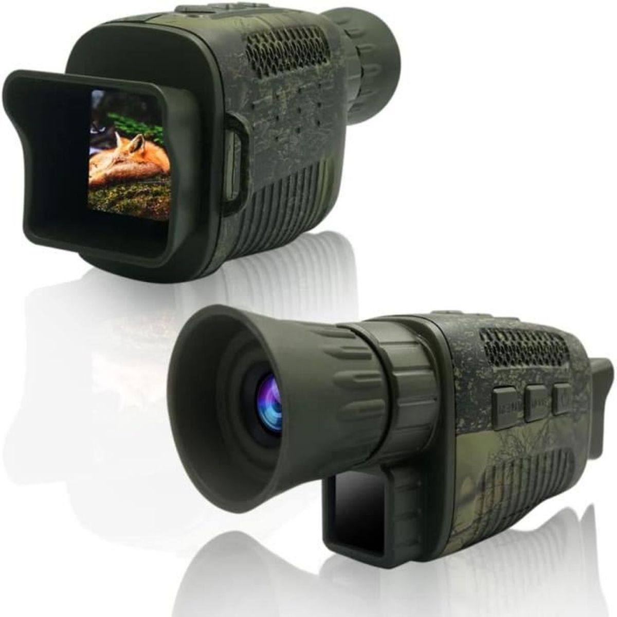 KinZon Lunettes De Vision Nocturne Monoculaire Numérique 1080p – Infrarouge 300-500m, Zoom 5x, Carte SD 64Go Offerte – Idéal Chasse & Observation