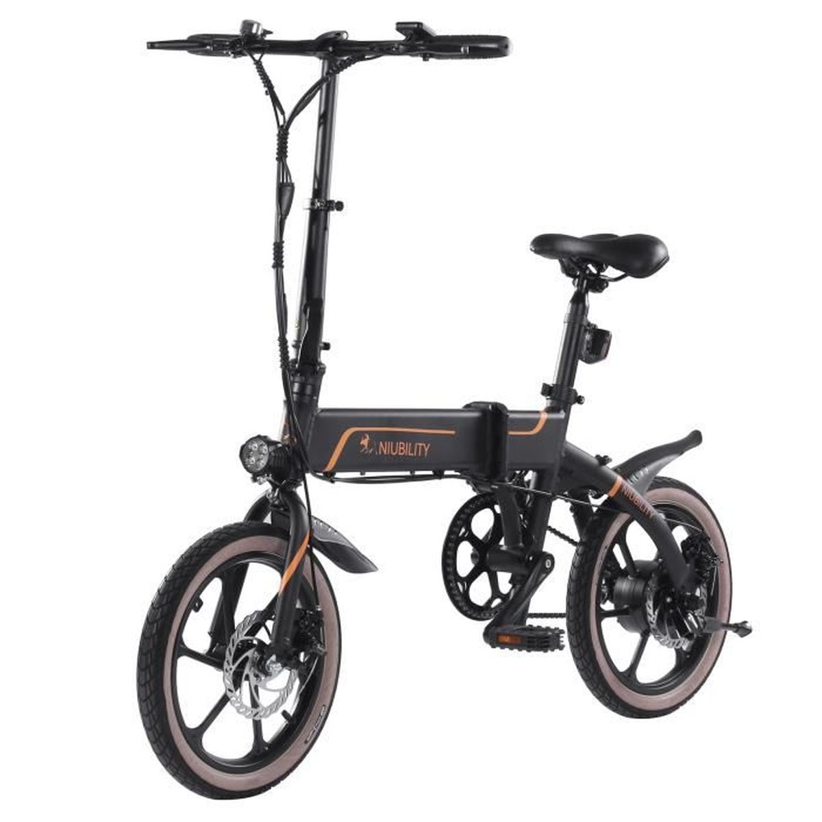 Vélo électrique 16" NIUBILITY B16 Vélo pliant pour Hommes Femmes avec Batterie 10.4Ah Noir